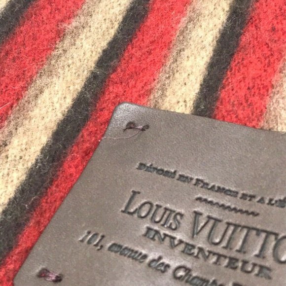 LOUIS VUITTON Efficial - Leie Muffler Scarf Red M7 - Picture 3 of 9